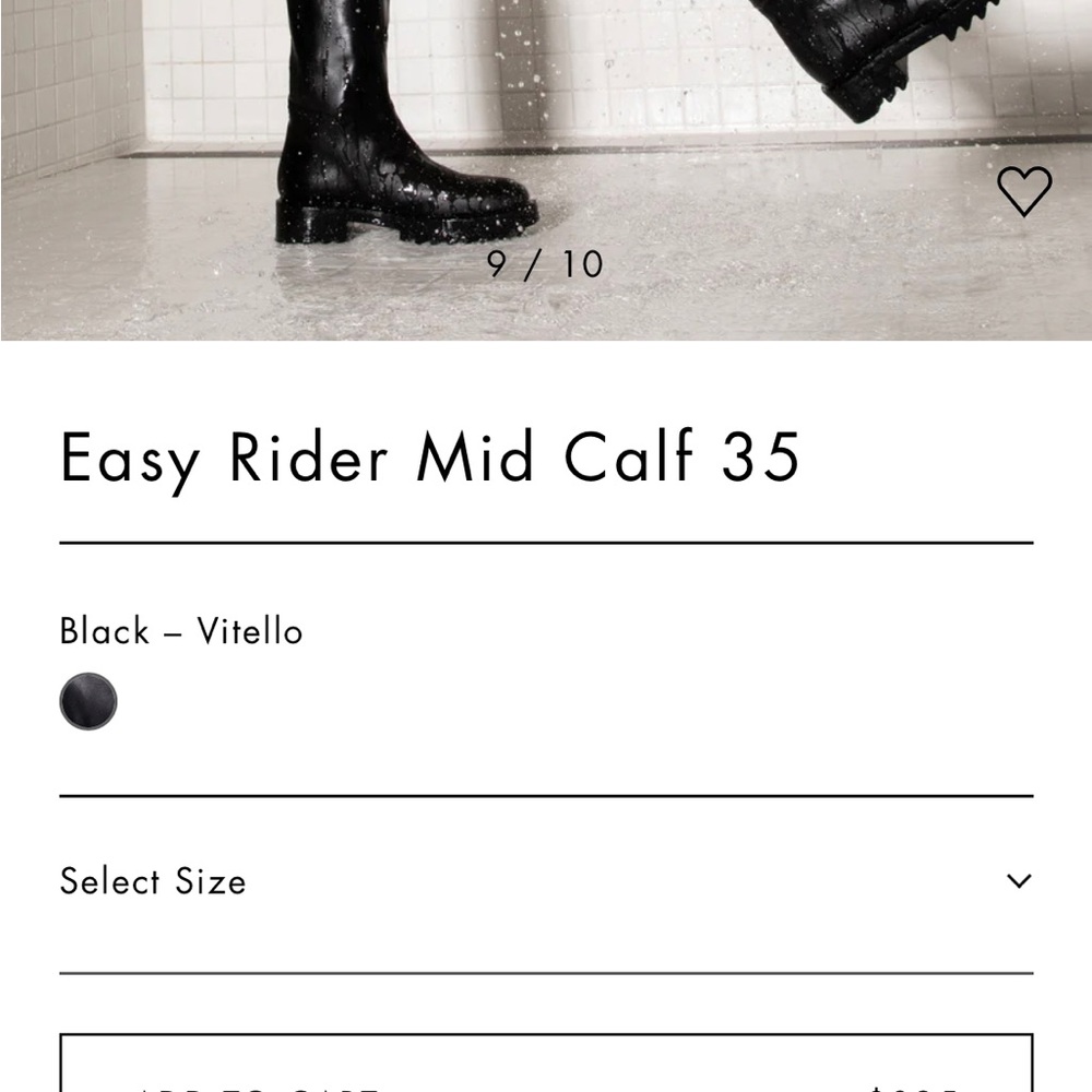 Tamara Mellon Easy Rider Mid Calf 35 Leather Black Boots Size 37.5 - Picture 5 of 11